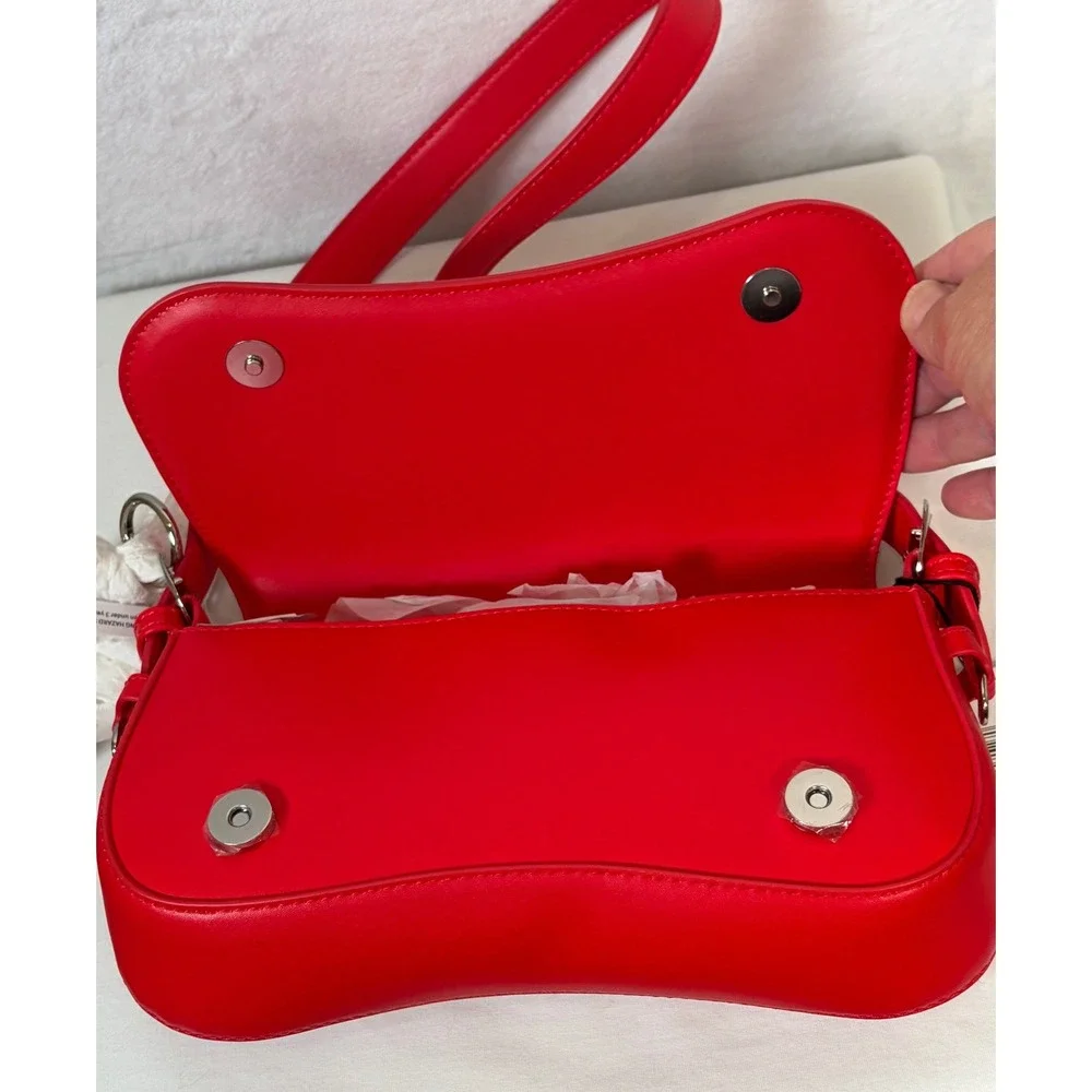 Steve Madden BTOOMSY Red Gingham Shoulder Bag Tomato Flap Purse NWT DT627585